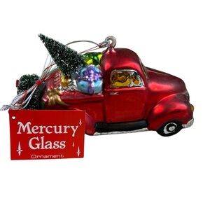 Department 56 Mercury Glass Pick-Up Truck Ornament Christmas 7” Wide NWT